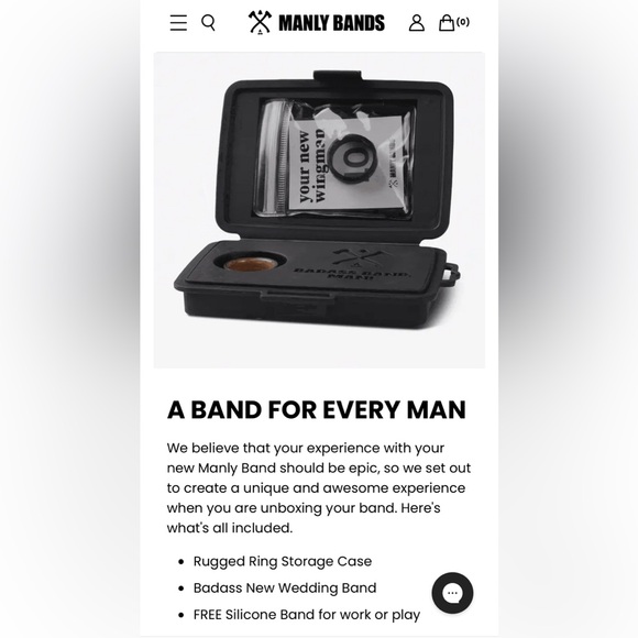 Manly Bands Wedding Band, Size 9.5, Cobalt Chrome - Picture 2 of 8